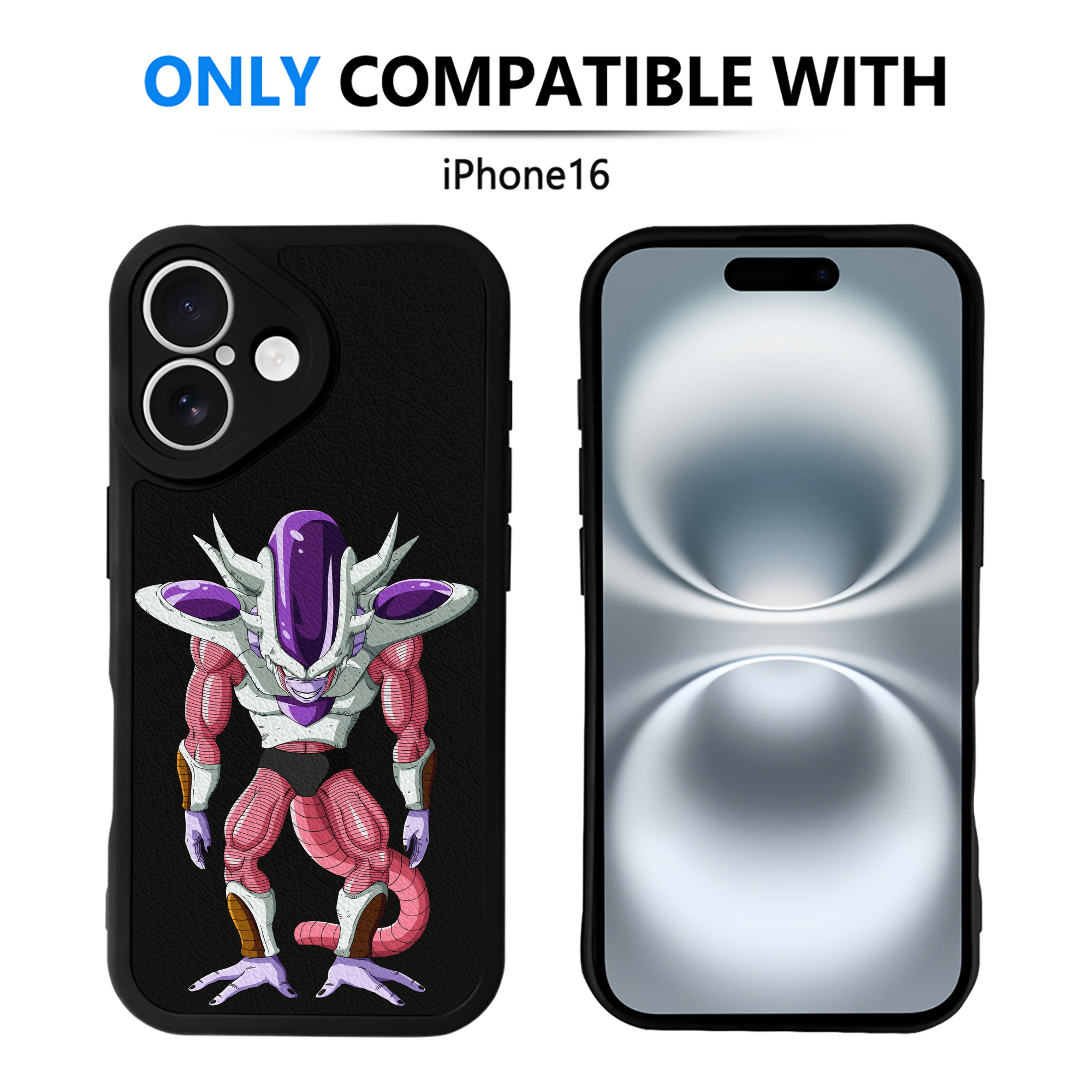（画像用） ドラゴンボール フリーザ DRAGON BALL Frieza 【iPhone 16シリーズ対応】シリコンスマホケース（レザー調） 材質：シリコン